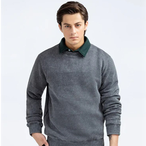 Sudadera de cuello redondo de algodón para hombre de peso pesado personalizada de alta calidad 100%, sudadera recortada de lujo lisa en blanco para hombre - Product Image 1