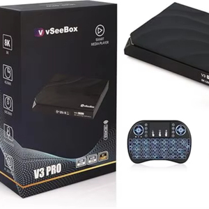 Boîtier VSeeBox V3 Pro 2024 avec télécommande vocale, mini-clavier rétroéclairé 8K (4 Go de RAM + 64 Go de ROM) - Product Image 1