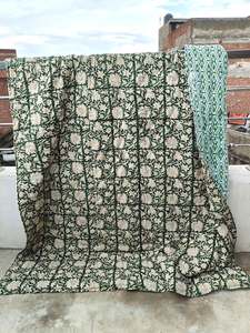 Couverture en coton Razai à motifs floraux, couverture Kantha chaude pour l'hiver - Product Image 5