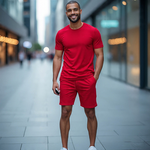 Sportswear <b>Jogging</b> Tee Shirt Shorts Set Men Summer Sleeveless Tee Shorts Sets Men High Quality Beach Wear Shorts Two Piece - Product Image 5