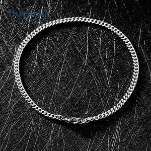 Solid 3mm 925 Sterling <b>Silver</b> Cuban <b>Bracelet</b> for Men 14K White Gold Plating High Quality Moissanite <b>Bangle</b> - Product Image 1
