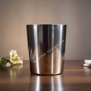 Cubo de hielo de una sola pared de acero inoxidable para fiestas modernas, diseño portátil, Cubo de Metal apilable duradero, refrigeración de bebidas y cerveza - Product Image 6