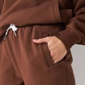Nuevo Conjunto Deportivo Informal con Capucha y Pantalones Deportivos con Logotipo Personalizado, Color Marrón, para Mujer, Ecológico, Estilo Urbano, para Invierno - Product Image 5