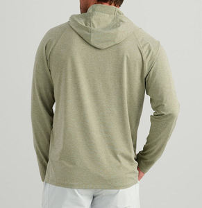 Sweat à capuche vert clair à manches longues pour homme, 100 % polyester, UPF 50, séchage rapide, couleur unie, pull-over, vêtements de pêche - Product Image 3