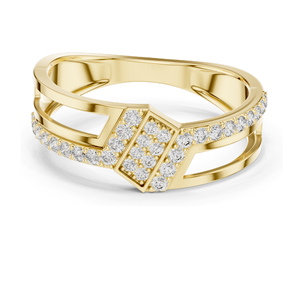 แหวนเพชรแล็บ 0.352 กะรัต และมอสซาไนต์สำหรับสุภาพสตรี ความใส VVS-VS ทอง 18KT, 14KT, 10KT และเงิน 925  ทองชมพู, ทองเหลือง, ทองขาว - Product Image 3