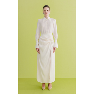 Nouvelle Collection Bon Prix ELINA CHEMISE À COL POINTU Chemisiers À Manches Longues Pour Femmes Chemises À Col Perlé Tissu Modal - Product Image 1