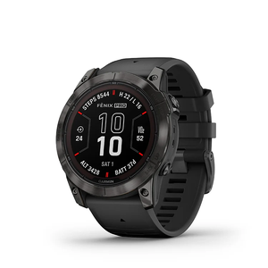 Nouvelle montre Garmin fenix 7 Pro Sapphire Solar Grey DLC Titanium avec bracelet noir 010-02777-10 - Product Image 1