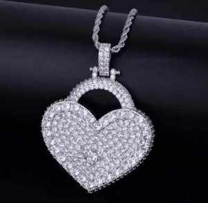 Pendentif en argent sterling plaqué or rose de luxe, serti de diamants de laboratoire brillants, coupe brillante, hip hop, pendentifs fins, breloques - Product Image 4