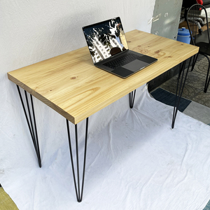 120x60cm Simple Design Pine Wood PC <b>Desk</b> with Hairpin Iron Legs <b>Folding</b> Feature for School Use-SPD68156 - Product Image 3