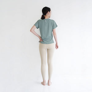 ขายร้อนเสื้อโยคะแขนสั้นเรียบง่ายสีเขียวโยคะสวมใส่เป็นมิตรกับสิ่งแวดล้อม - Product Image 4