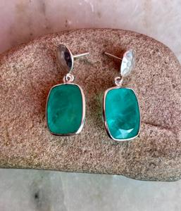 925 plata esterlina Paraiba turmalina pendiente hecho a mano hermoso pendiente de mujer. - Product Image 4