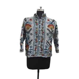 Veste Coton TNT SUZANI Broderie Manteau Femme Respirant Doublure Coton Motif Floral Casual Hiver - Product Image 1