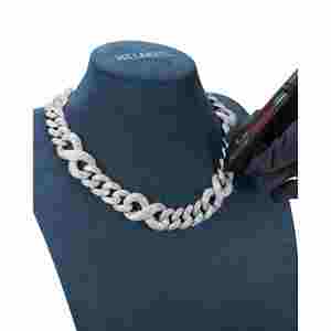 Collares Premium de Cadena de Eslabones Infinitos de Moissanita de 20MM en Oro de 14K - Product Image 5