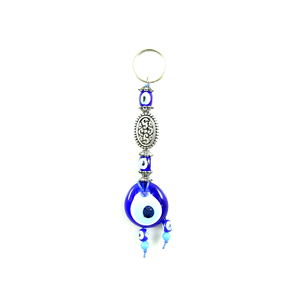 DAFNI BIG PAZAR Porte-clés mousqueton avec perle œil porte-bonheur - Forme 3D en métal tendance avec embouts émaillés uniques et impression en relief - Product Image 4
