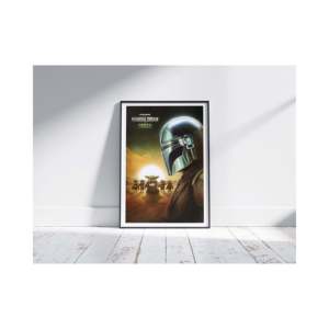 Póster de Papel Decorativo de Pared con Diseño Moderno de Mandalorian y Grogu al Atardecer - Product Image 3