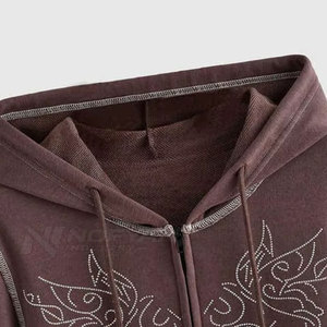 Trendy Men Rhinestone <b>Hoodies</b> Casual Loose Fit Shiny Graphic Winter Street Wear <b>Plain</b> <b>Hoodie</b> Classic Men Rhinestone <b>Hoodies</b> - Product Image 6