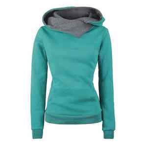 Sudaderas con Capucha para Mujer al por Mayor, Estilo Casual para Otoño, Colores Lavados, Diseño Sólido con Logotipo, Colores Frescos en Existencia - Product Image 3