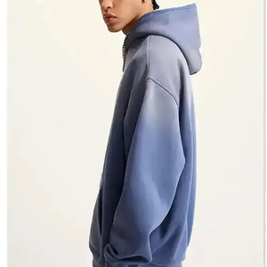 Chándal personalizado de 500GSM, Jersey pesado de retazos, sudaderas con capucha de gran tamaño para hombre, chándal desgastado con logotipo bordado lavado con ácido - Product Image 2