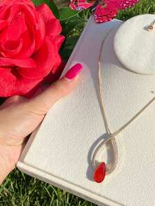 พิเศษ14K แข็งทอง IGI ได้รับการรับรองจากทับทิมธรรมชาติดูเพล็ตจี้หรูหราสวยงามสำหรับงานแต่งงานเครื่องประดับหมั้น - Product Image 2