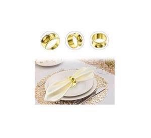 Hermoso juego de servilleteros de metal con acabado de oro antiguo para decoración de comedor de boda de granja rústica con encanto - Product Image 3