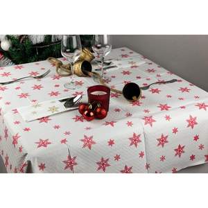 Nappe rouge 100x100cm pliable avec impression étoiles 1/8, papier professionnel, 15 pièces, B2B - Product Image 1