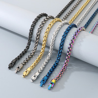 Ensemble collier et bracelet en acier inoxydable 4mm 6mm 8mm 10mm avec fermoir rotatif pour homme