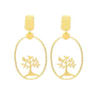 New Arrival <b>Long</b> <b>Earrings</b> Tree Design Geometric Shape <b>Earring</b> Brass <b>Earrings</b> Ethnic Design for Women and Girl - Product Image 1