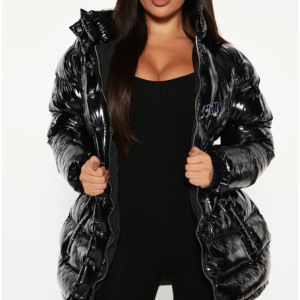 Women's Classy Bomber Jacket-Long Sleeves Zipper Closure Breathable Eco-Friendly Bamboo Fiber Winter Fashion Plus Size - Product Image 3