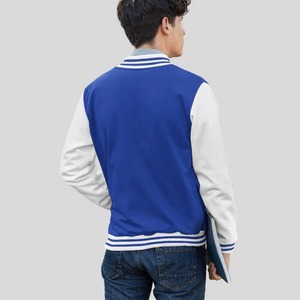 Veste de sport pour homme bleu et blanc, style preppy, coupe classique, col rabattu, matière polyester, coupe-vent et imperméable pour l'hiver - Product Image 2