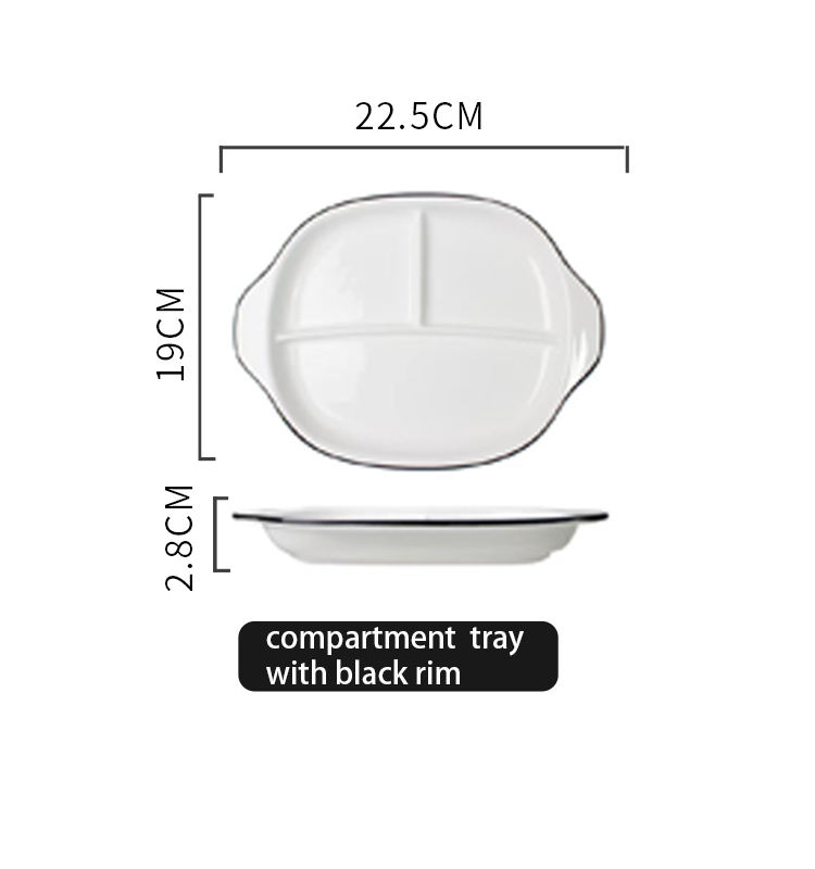 10"   3-section rect. (white with black rim)