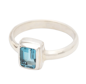 แหวนเงินสเตอร์ลิง925สี่เหลี่ยมมุมฉากที่เรียบง่ายเครื่องประดับแฟชั่น - Product Image 2