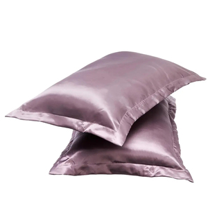 Solid Purple <b>Silk</b> Pillowcase Rectangle Envelop Closure Anti-Wrinkle Ruffle Home Decor Pillowcase for Home And Hotel Use - Product Image 3