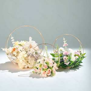 Support de fleurs circulaire en métal, décoration de mariage, arche d'événement, centre de table, cerceau floral, présentoir, accessoire de cérémonie, accessoire de spectacle - Product Image 4