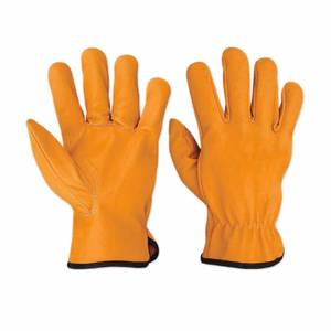Gants de conduite en cuir de vachette grainé, protection personnelle, résistance élevée à l'abrasion, doux et confortables, gants de jardinage - Product Image 5