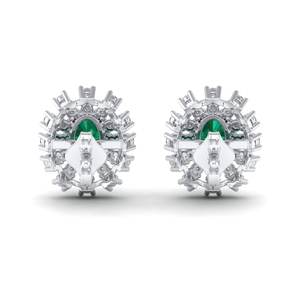 REYES Nouvelles femmes Designer Jewelry 14K 18K or diamant taille ovale 0.73 Carat émeraude pierres précieuses boucles d'oreilles anniversaire bijoux - Product Image 4