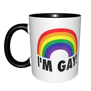 Sono Gay arcobaleno con manico nero tazze da caffè di compleanno tazze da tè in ceramica 11oz - Product Image 2