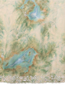 ชุดส่าหรีสำหรับงานแต่งงานสไตล์ปาร์ตี้สำหรับผู้หญิงจาก Trendmalls ทรงปกติ พร้อมเสื้อผ้าแบบยังไม่ได้เย็บติด (K1137-สีเขียว) - Product Image 5