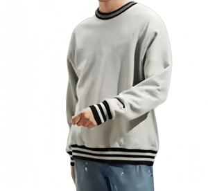 Hot Selling Men's Winter 100% Cotton <b>Long</b> Sleeve <b>Sweatshirt</b> High Quality Solid Color Pattern <b>Sweatshirt</b> - Product Image 2