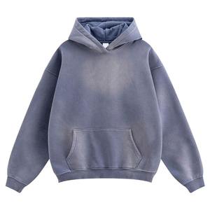Poids lourd 400gsm lavage à l'acide soleil délavé strass recadrée Boxy Fit sweat à capuche zippé - Product Image 4