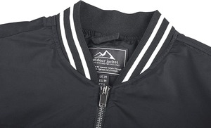 Men's Casual Comfortable Satin Bomber Jacket Solid Color <b>Zip</b> Outwear Embroidery Hood Decorations for Spring Autumn Fall Winter - Product Image 3