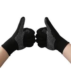 Guantes de punto de alta calidad para jardinería, mano de algodón negro, trabajo de construcción Industrial, calibre 13, punto de nailon, guantes punteados de PVC - Product Image 4