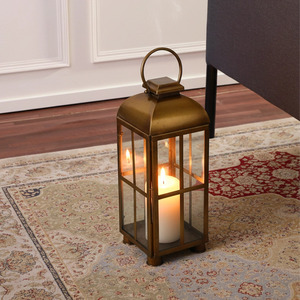 โคมไฟเทียนสแตนเลสแบบโบราณทำจากทองเหลืองสำหรับตกแต่งบ้านกลางแจ้ง - Product Image 1