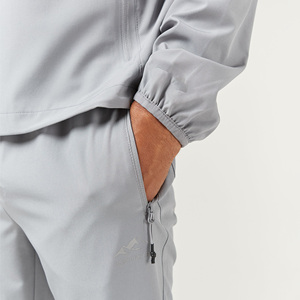 Survêtement unisexe en nylon OEM avec blocs de couleur personnalisés, veste et pantalon en nylon à fermeture éclair, patchwork - Product Image 6