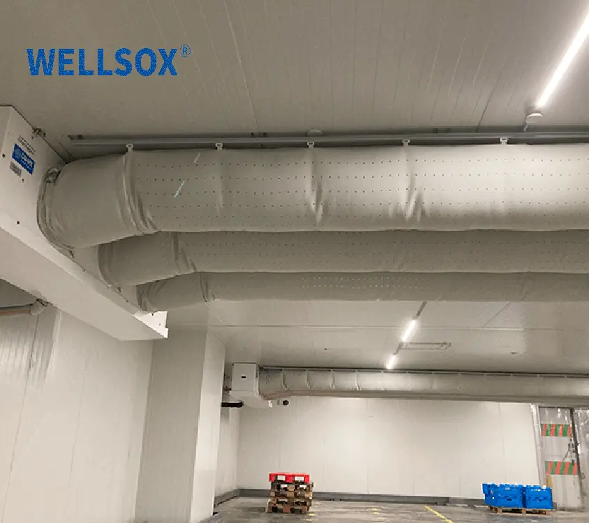 Hoge Sterkte Meeldauwbestendigheid Stof Ventilatie Duct System Stof Luchtkanaal Voor Productie Workshop