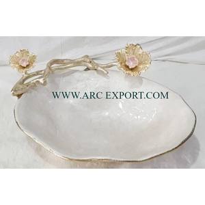 Nouveau design de luxe bol de vaisselle plateau de table en métal bol de service et plateaux pour mariage et événement plats de service de fruits - Product Image 4