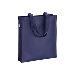 Borse Shopper Promozionali Eco-Friendly in R-PET con Manici Lunghi e Design Resistente con Soffietto - Product Image 1