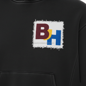 Haute qualité 380 GSM polaire survêtement doux coton tissu noir couleur personnalisé brodé Logo tenue décontractée survêtement - Product Image 6