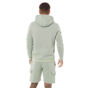 Conjunto de chándal con capucha corta personalizado unisex de peso pesado con logotipo impreso en color de contraste al por mayor para la temporada de invierno - Product Image 2