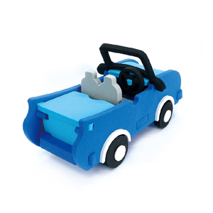 Voiture Cabriolet Bleue 3D en Puzzle, Jouet Éducatif pour Enfants de 2 à 4 Ans, Non Toxique, Certifié EN71, Personnalisable - Product Image 3