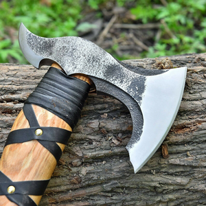 Custom Handmade High Carbon Steel Viking Tomahawk Industrial Grade Steel Handle Leather Sheath <b>Camping</b> Daily Outdoor Use - Product Image 6